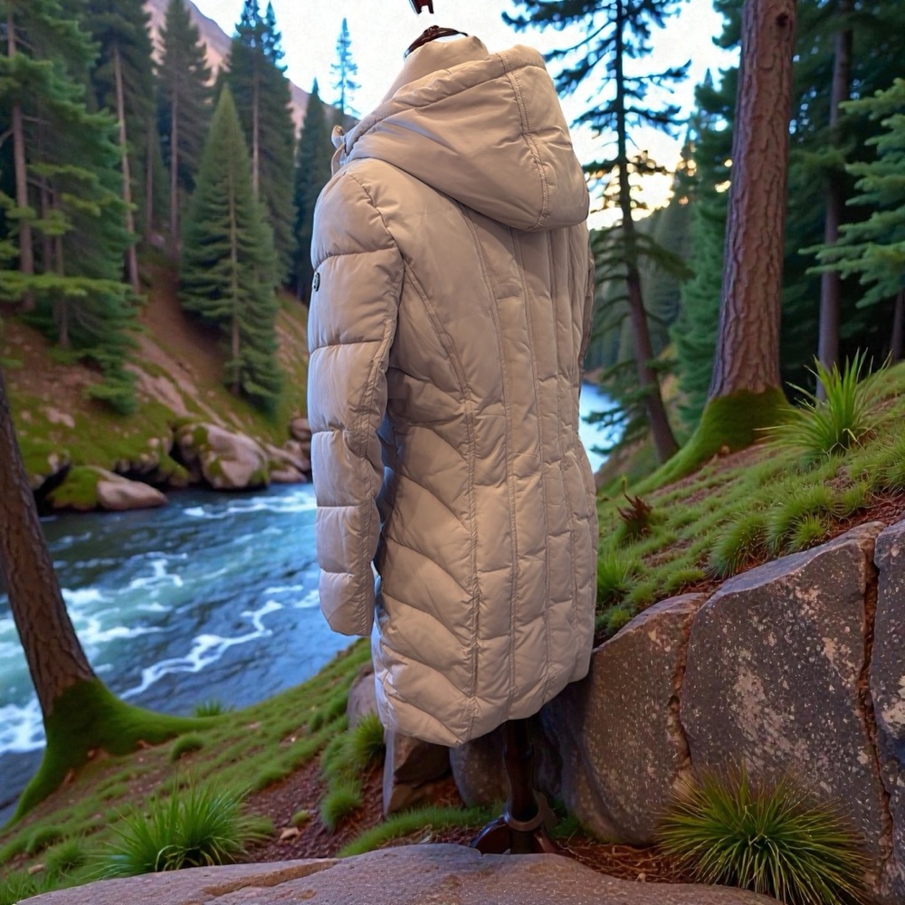Calvin Klein Atmosphere Pink Hooded Mid-Length Puffer Coat ~ NWOT ~ size Small - Picture 7 of 15